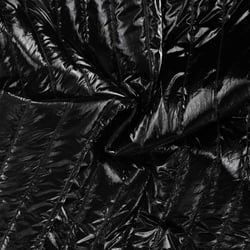 Tissu Doudoune matelassé brillant Karla réversible  Noir