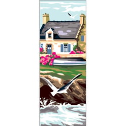 LUC - Canevas antique Maison bretonne 30x65cm