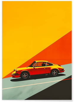 Affiche 911 minimaliste - Esprit classique | A3 : 29,7x42cm