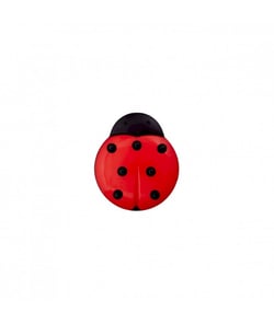 Carte de 4 boutons Coccinelles à queue 14mm - Prym Rouge