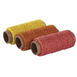 Kit Cordons de chanvre, 1mm ø, jaune,orange,rouge, 3 couleurs à 12m, 36m