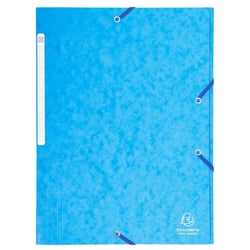 Chemise à élastiques Maxi capacity carte lustrée 425gm2 - A4 - Turquoise - x 25 - Exacompta