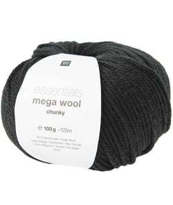 Laine à tricoter Essentials Mega Wool Chunky - Rico Design 16 Noir