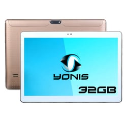 Tablette Android 7.0 Dual Sim 4G Ecran Ips 10 Pouces Quadcore Bluetooth GPS Doré + SD 32Go YONIS