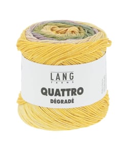 Coton à tricoter et à crocheter QUATTRO DEGRADE - 100GR - Lang Yarns Multicolore 0007 (Jaune-Vert-Rose sombre)