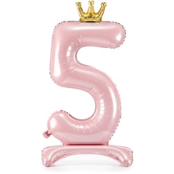 Ballon Debout - Chiffre 5 Rose
