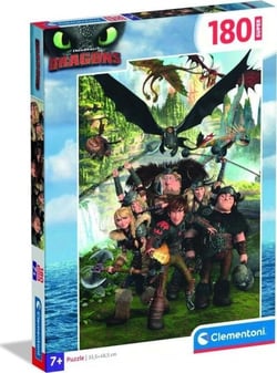 Puzzle 2D 180 pièces - Dragons - CLEMENTONI