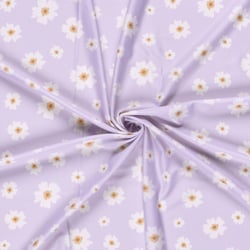 Tissu Maillot de bain UPF50 recyclé Fleuris sur fond Lilas