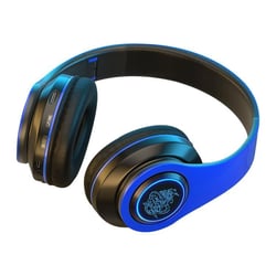 Casque Audio Sans Fil Bluetooth LED Son HIFI Autonomie 8h Confort Maximal Noir + Bleu YONIS