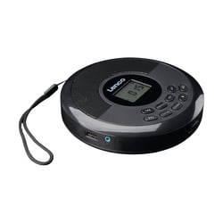 Lenco Discman Rechargeable pour CD et MP3 avec Enceintes Bluetooth Noir