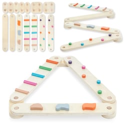 Piste D'équilibre Sensorielle Montessori, charge 50Kg - 14 éléments colorés Bois