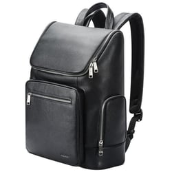 Sac À Dos Ordinateur Grande Capacité Cuir Véritable Imperméable 15.6 Pouces Noir YONIS