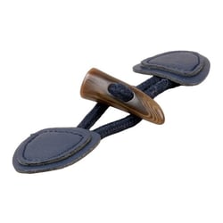 Brandebourg simili cuir 155mm bleu marine