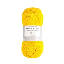 Fil pour crochet - Prima Mercerie - coton à crocheter mercerisé - pelote 125m et 50g- pelote jaune