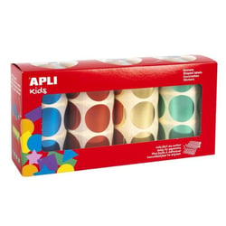 Apli Agipa - Gommettes rond métallisé 33 mm Rouleaux jaune bleu rouge vert