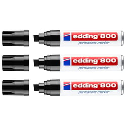 Lot de 3 marqueurs permanents - EDDING - Pointe large 4-12 mm - Noir