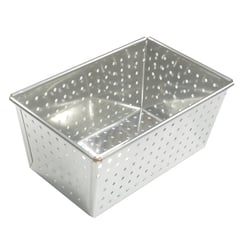 Moule à pain perforé - fer blanc - 160 x 100 mm dim ext / 140 x 80mm dim int - h70 mm