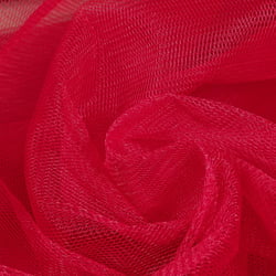 Tissu Tulle rigide uni Rouge griotte - Au mètre