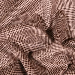 Tissu Jacquard Jersey carreaux écossais sur fond Beige
