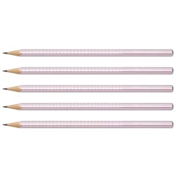 Crayon graphite FABER-CASTELL Sparkle Rose Metallic - Graduation B - Lot de 5