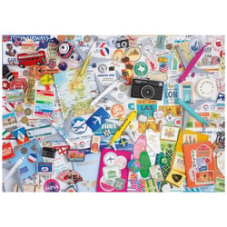Puzzle 2D 1000 pièces - Collage souvenirs de voyages - EDUCA