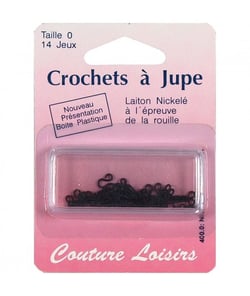 Crochets à coudre - Agrafes noires n°0 avec brides X 14 - Distrifil 0 Noir