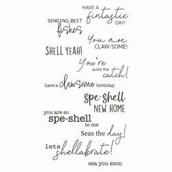 Tampons transparents - Textes anglais mer - 11 clear stamps - Sizzix