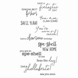 Tampons transparents - Textes anglais mer - 11 clear stamps - Sizzix
