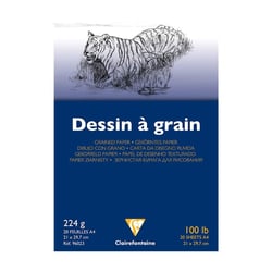 Bloc Dessin A Grain Colle A4 - 224g - 20 feuilles - Clairefontaine