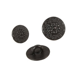 Bouton métal fleurs noir