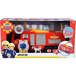 Grand camion pompier grand échelle jupiter avec sons et lumières + radar + sam + chien et accessoires - sam le pompier - simba - figurine articulée