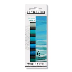 Etui pastels "A l'écu" - 6 demi-pastels - Mer Emeraude