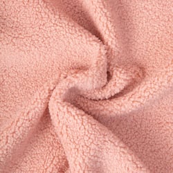 Tissu Bouclette Sherpa uni Rose saumon