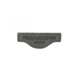 Lot de 3 écussons à coudre en cuir véritable gris 6x2cm