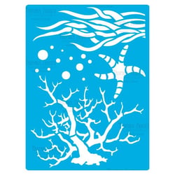 Pochoir plastique souple réutilisable 18,5 x 14,5 cm Fabrika Decoru FOND MARIN 367