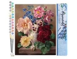Peinture par Numéro Figured'Art - Beau Bouquet - Kit de Loisir Créatif DIY Numéro d'Art Complet - 40x50cm sans châssis en bois