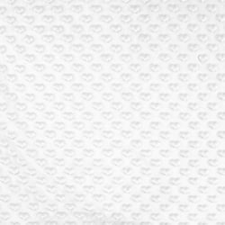 Tissu Doudou Ultra doux Coeurs uni coeurs sur fond Ecru
