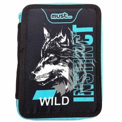 Trousse garnie Animal Planet Loup 21 CM - 2 compartiments