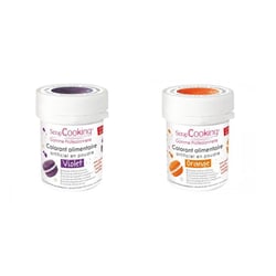 2 colorants alimentaires en poudre - orange-violet