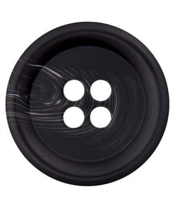 Carte de 1 bouton classique chiné à rebord 4 trous 28mm - Prym Noir