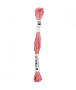 Fil à broder mouliné Uni - Rico Design 051 Rose