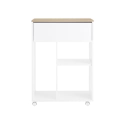 SoBuy ASK10-WN Table d'imprimante à roulettes avec compartiments