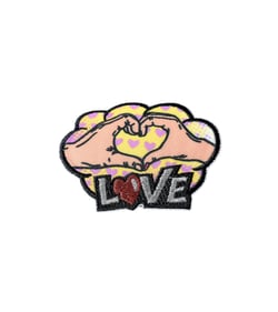 Lot de 3 écussons thermocollants pop art love 6,3cm x 4cm