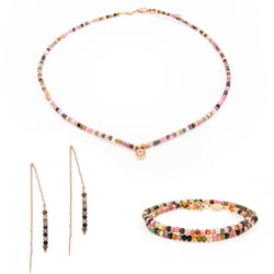 Collier, bracelet et boucles d'oreilles Lumia en pierres Tourmaline - Sloya