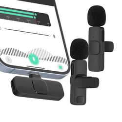 Avizar Micro cravate sans fil avec Récepteur Lightning pour iPhone Noir