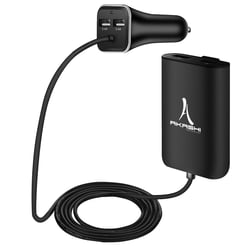 Akashi Chargeur Voiture Allume-cigare HUB Extensible 7.3A / 4 Ports USB Noir