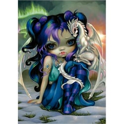 Puzzle la fee du dragon des glaces 500 pieces - art fantastique et feerique - educa - 19906