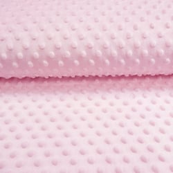 Tissu Doudou Ultra doux Pois Rose layette Au mètre