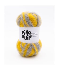Pelote de Laine et Alpaga PINGO MAMBO - 100GR - Pingouin Gris/Limonade