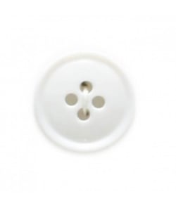 Carte de 4 boutons rebord blanc 20mm - Distrifil Blanc